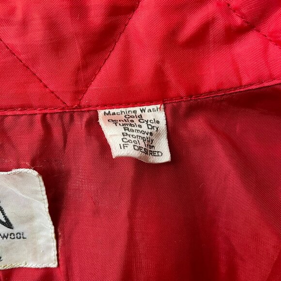 Vintage 70s Kohls Holiday Xmas Wool Plaid Button Down Shirt Dagger Collar | L/XL - Picture 13 of 16